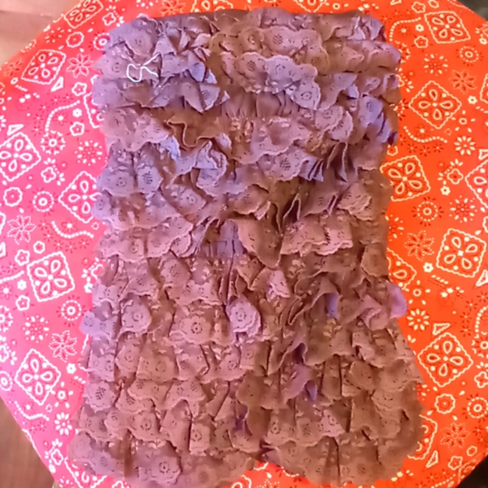 Brown shorts and strapless suit